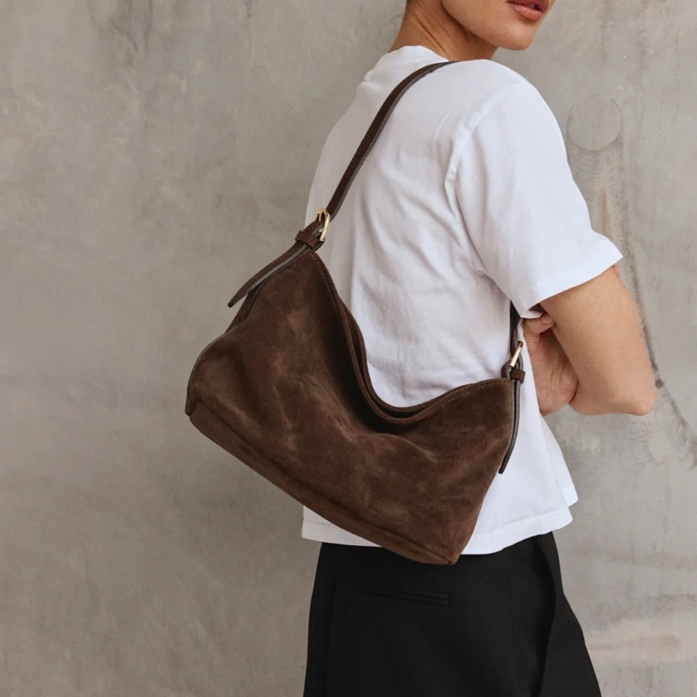 Vestirsi Eden Dark chocolate suede Shoulder Bag